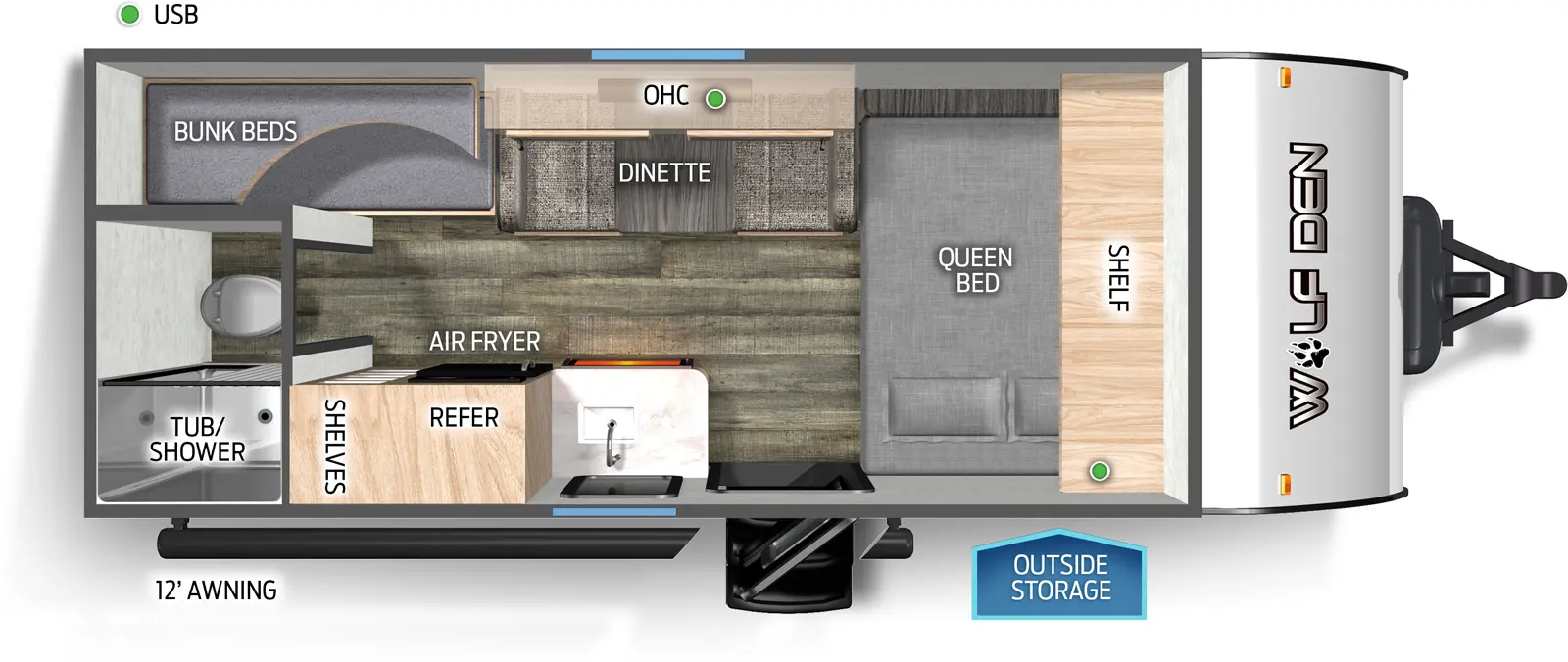 Wolf Pup 16EV Floorplan